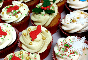 Luxe kerst cupcake's