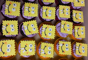 Cupcake's met spongbob gezichten