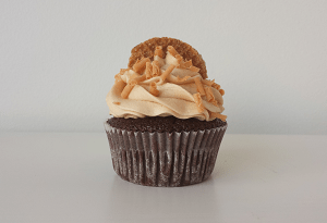 Chocolade cupcake met stroopwafel