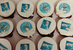 Frozen cupcake's met eetbare Frozen foto's