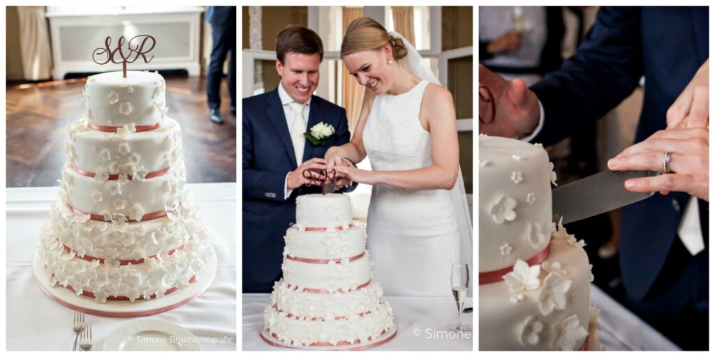 Bruidstaart witte bloemen