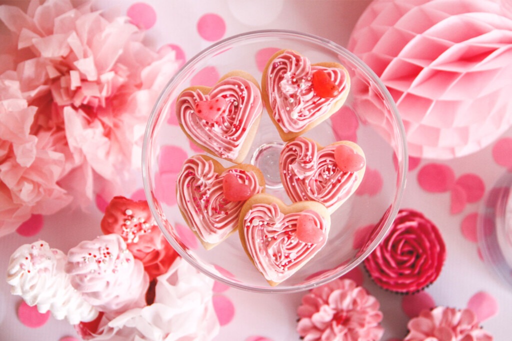 pink heart cookies