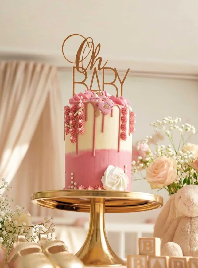 Baby girl taart babyshower taart