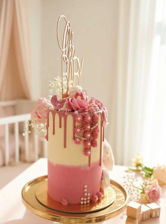 Baby girl taart babyshower taart3 Baby girl taart babyshower taart3