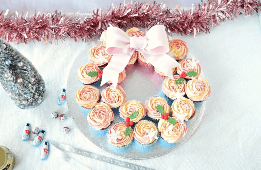 Christmas cupcakes wreath kerst-cupcakes-bestellen-den-haag