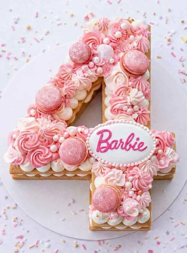 Cijfer-cookie-cake-barbie-taart Cijfer-cookie-cake-barbie-taart