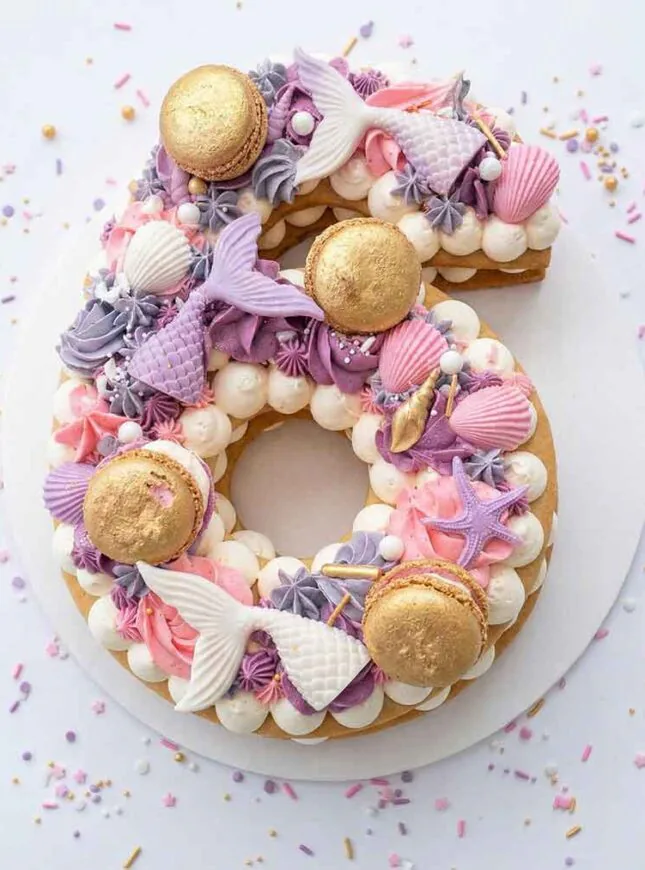 Cijfer cookie cake mermaid