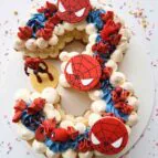 Cijfer-cookie-cake-spiderman taart