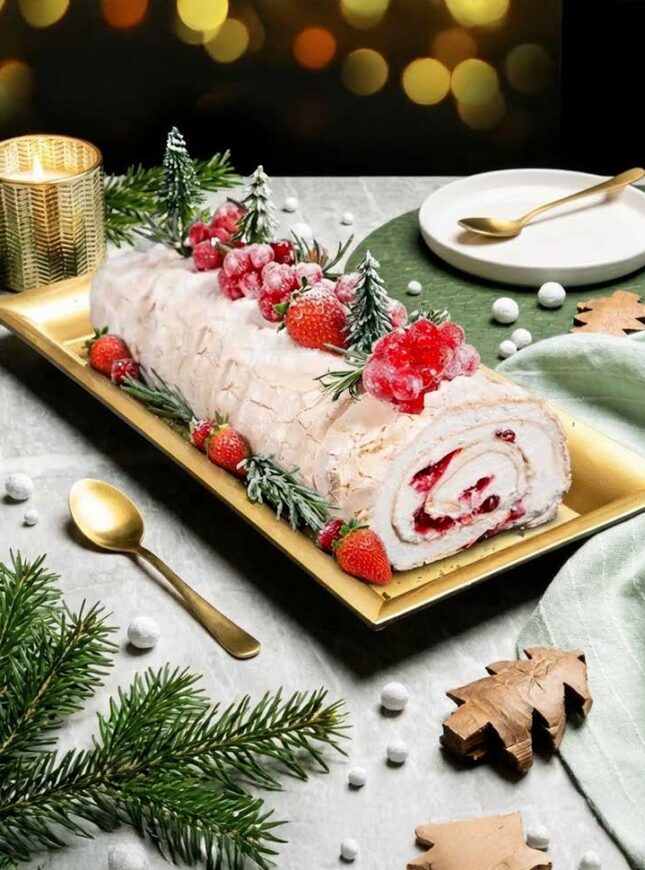 Pavlova-buche-du-noel Pavlova-buche-du-noel