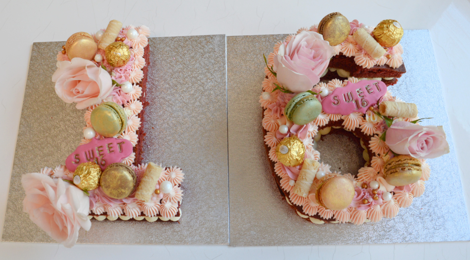cijfertaart-bloemen-macarons cijfertaart-bloemen-macarons