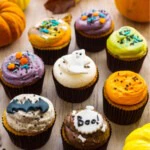 halloween-cupcakes-oranje-zwart-groen