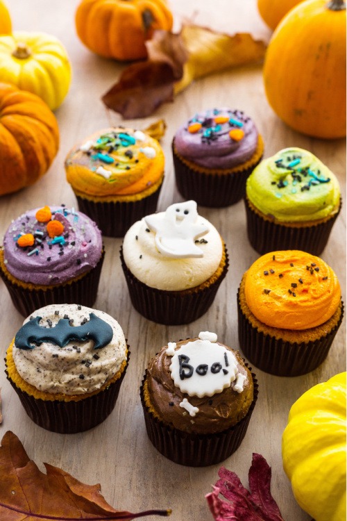 halloween-cupcakes-oranje-zwart-groen