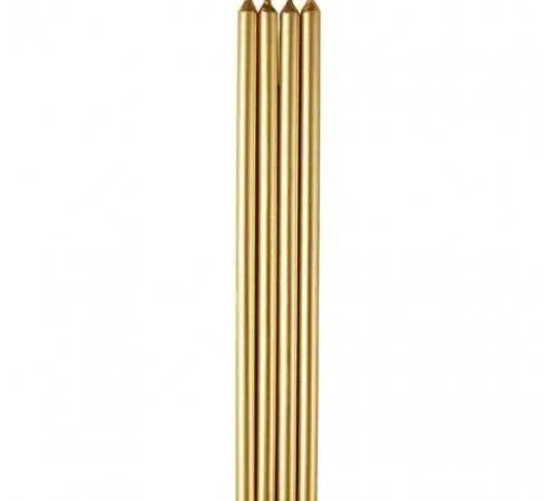 Wilton Taartkaarsjes Lang Goud 12 stuks