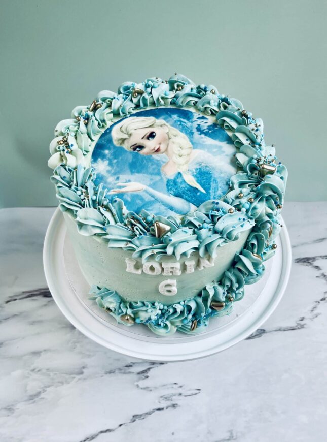 Frozen-taart-elsa Frozen-taart-blauw-ana