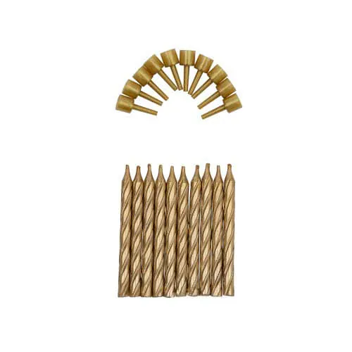 taartkaars-ribbel-goud taartkaarsjes-goud
