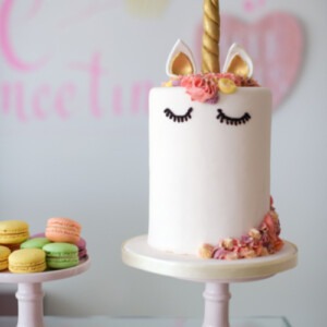unicorn-taart-roze-goud
