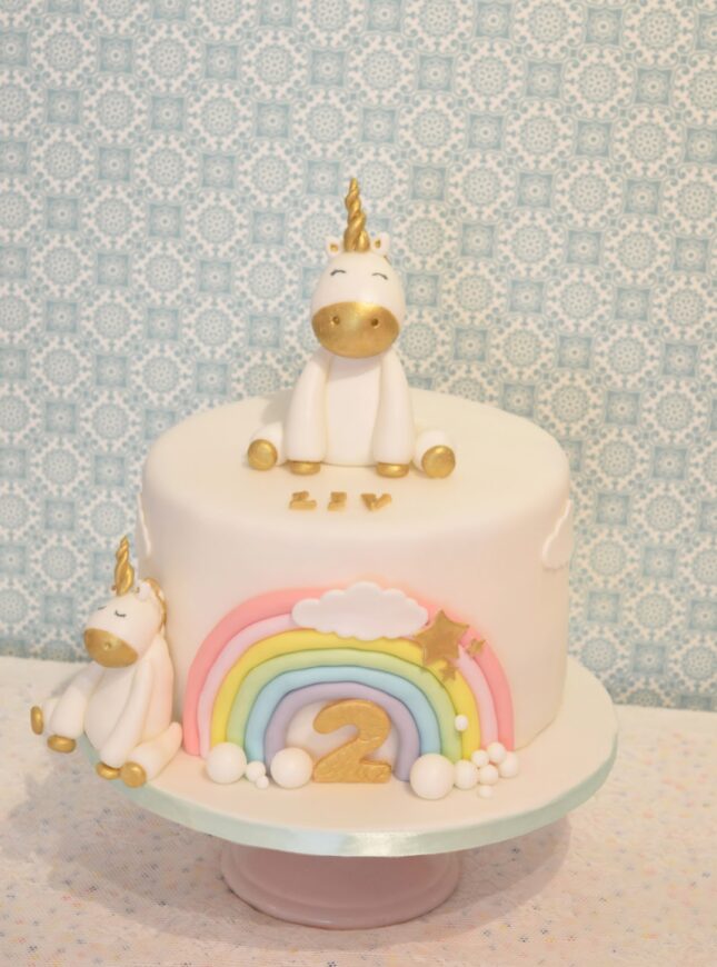 unicorn-rainbouw-roze-taart-pastel