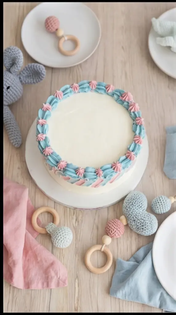 Pastel gender reveal taart