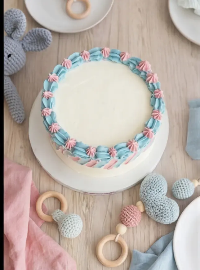Pastel gender reveal taart 1 Pastel gender reveal taart 1