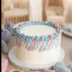Pastel gender reveal taart 3