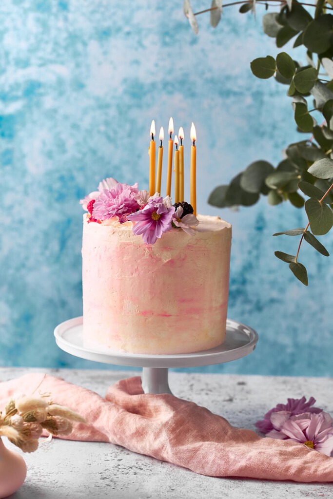 Vegan cocos framboos taart