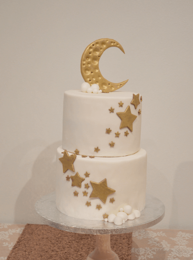 Babyshower sterren en maan taart Babyshower sterren en maan taart