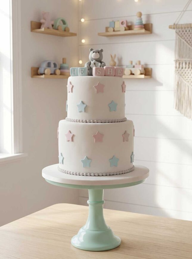 Beertastisch spannende gender reveal taart