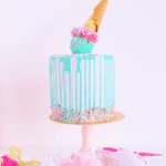 Delicious Icecream Taart Turqoiose Drips