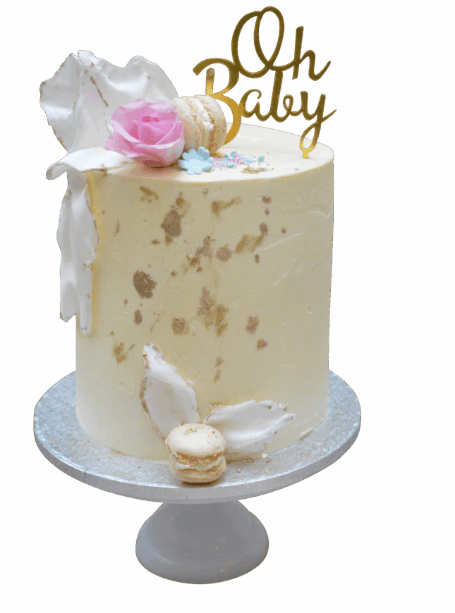 gender-reveal-taart-macarons-goud