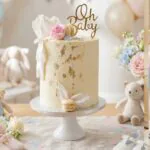 gender-reveal-taart-macarons-goud