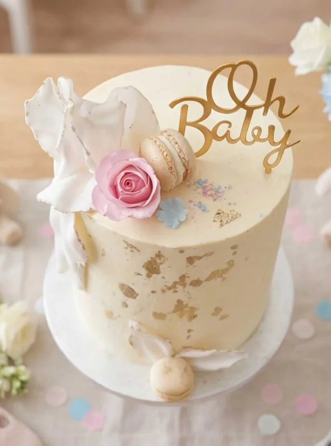 gender-reveal-taart-macarons-goud1 gender-reveal-taart-macarons-goud1