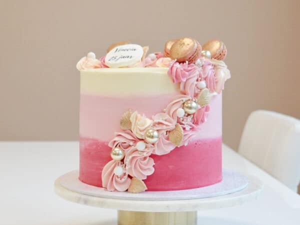 ombre-roze-taart-goud-details
