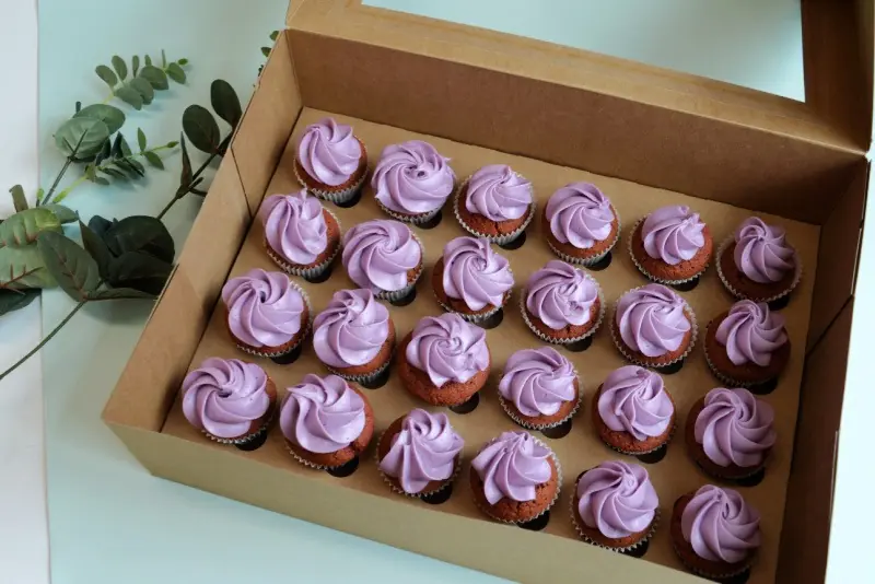 Mini paarse cupcakes