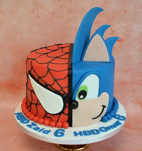 Spiderman-Sonic-taart