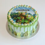 minecraft taart 2D kindertaart