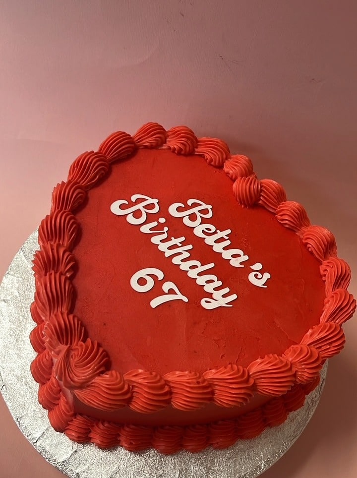 red heart cake