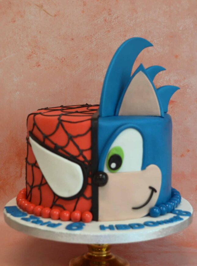 spiderman-sonic -cake-2 spiderman-sonic -cake-2