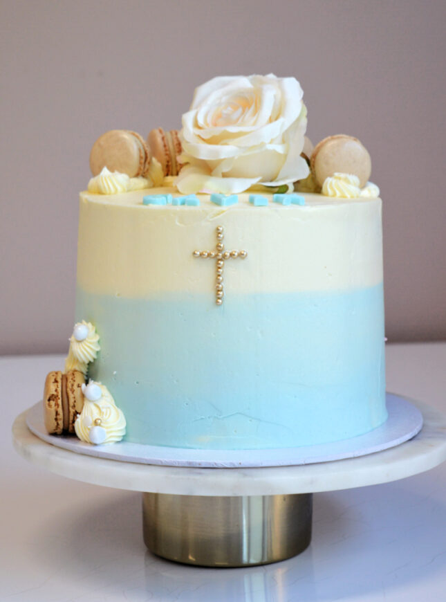 doop-taart-blauw-wit